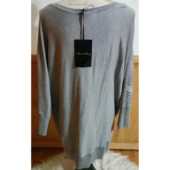 A Love Story Women's Sweater Plus Sz 3X 3/4 Sleeve Sparkle Ribbed Soft NWT - Picture 6 of 9